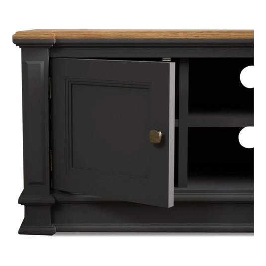 Bewley Oak and Charcoal Grey Painted Large TV Cabinet