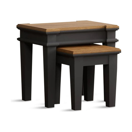 Bewley Oak and Charcoal Grey Painted Nest Of Tables