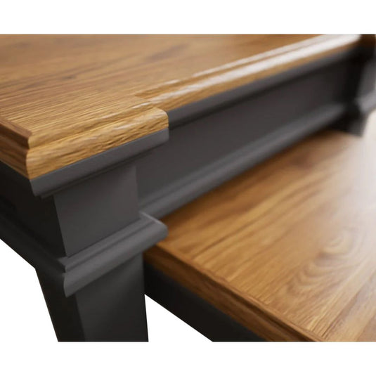 Bewley Oak and Charcoal Grey Painted Nest Of Tables
