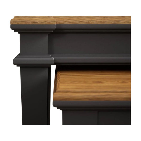 Bewley Oak and Charcoal Grey Painted Nest Of Tables