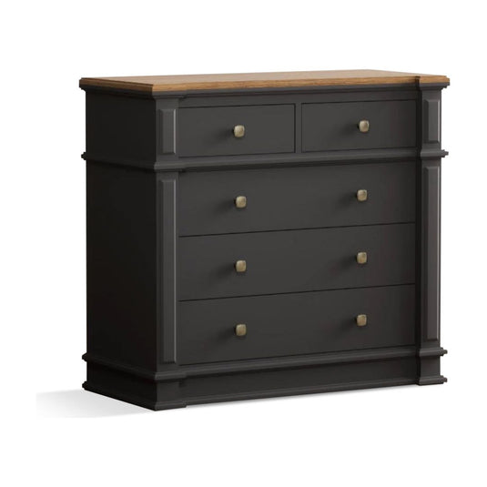 Bewley Oak and Charcoal Grey Painted 2 Over 3 Chest of drawers