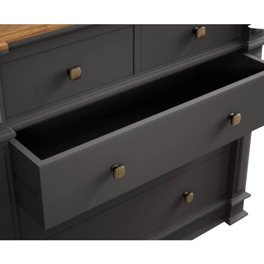 Bewley Oak and Charcoal Grey Painted 2 Over 3 Chest of drawers