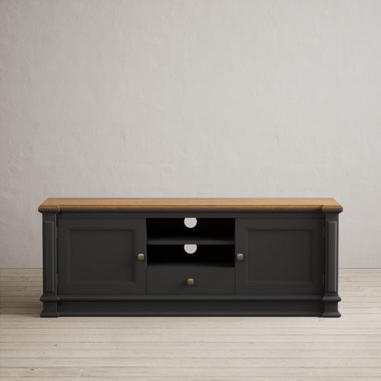 Bewley Oak and Charcoal Grey Painted Super Wide TV Cabinet