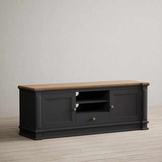 Bewley Oak and Charcoal Grey Painted Super Wide TV Cabinet