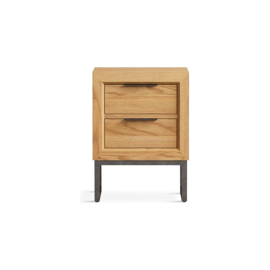 Loft Solid Oak 2 Drawer Bedside Table Bedside Tables Loft