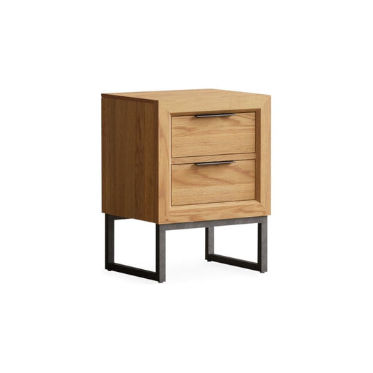 Loft Solid Oak 2 Drawer Bedside Table Bedside Tables Loft