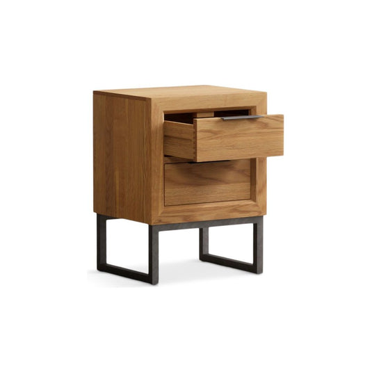 Loft Solid Oak 2 Drawer Bedside Table Bedside Tables Loft