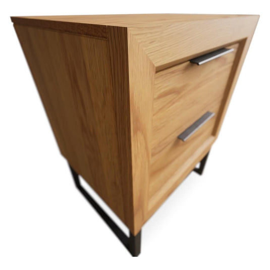 Loft Solid Oak 2 Drawer Bedside Table Bedside Tables Loft