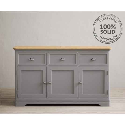 Bridstow Oak and Light Grey Painted Large Sideboard Sideboards Bridstow