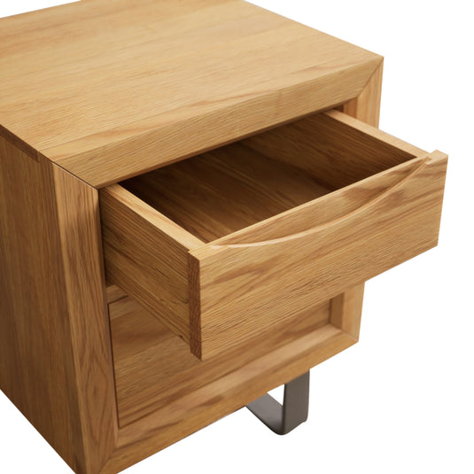 Paxton Solid Oak 2 Drawer Bedside Table