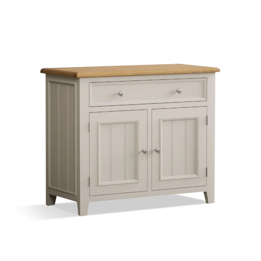 Hemsby Oak and Soft White Painted Small Sideboard