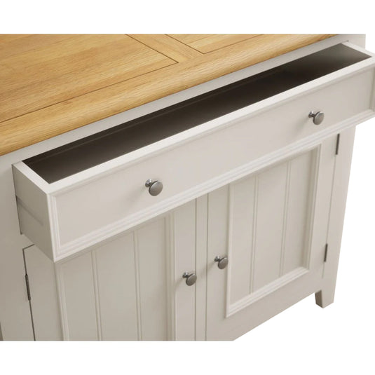 Hemsby Oak and Soft White Painted Small Sideboard