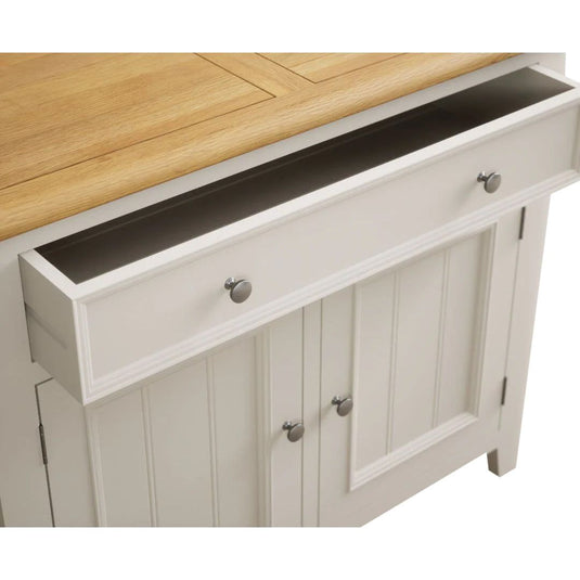 Hemsby Oak and Soft White Painted Super Wide TV Cabinet