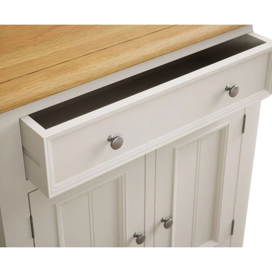 Hemsby Oak and Soft White Painted Hallway Sideboard