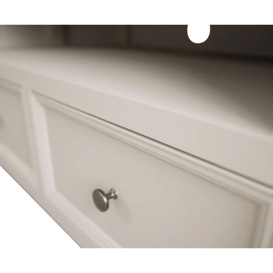 Hemsby Oak and Soft White Painted Corner TV Cabinet