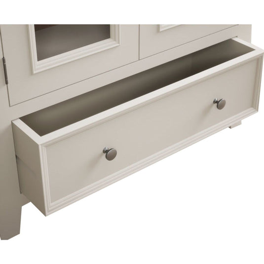 Hemsby Oak and Soft White Painted Glazed Display Cabinet