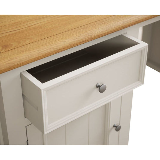 Hemsby Oak and Soft White Painted Computer Desk