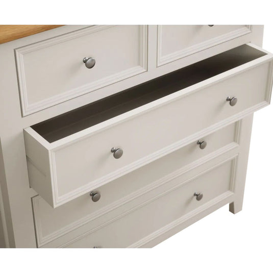 Hemsby Oak and Soft White Painted 2 Over 3 Chest of drawers