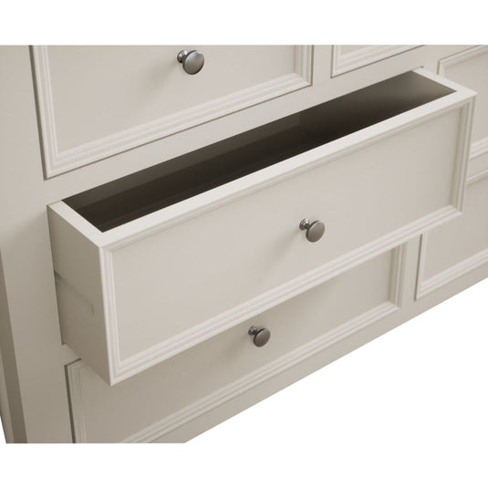 Hemsby Oak and Soft White Painted Wide Chest Of Drawers