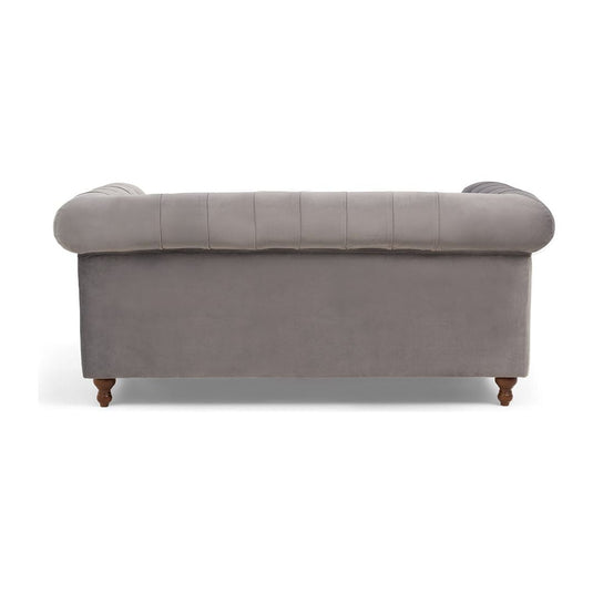 Wellington Chesterfield Light Grey Velvet 2 Seater Sofa Sofa Wellington