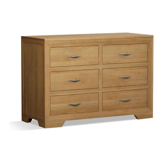 Bellingham Solid Oak Wide Chest Of Drawers