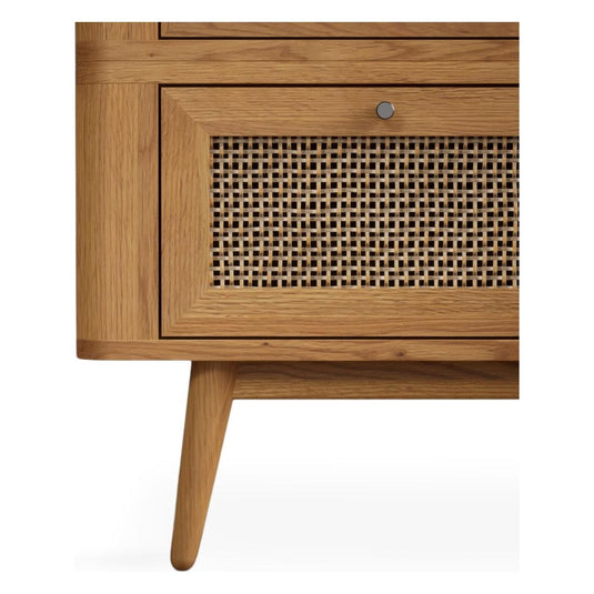 Oak Rattan Double Wardrobe Wardrobes Oak Rattan