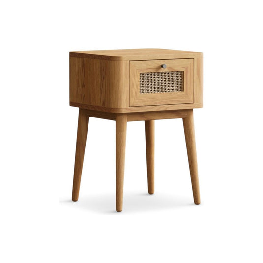 Oak Rattan Bedside Table Bedside Tables Oak Rattan