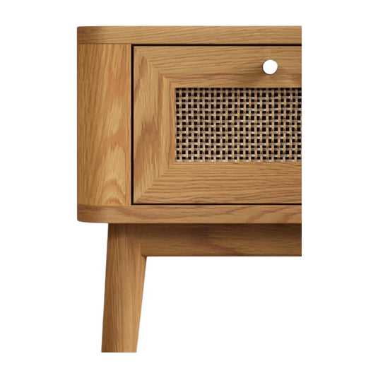Oak Rattan Bedside Table Bedside Tables Oak Rattan