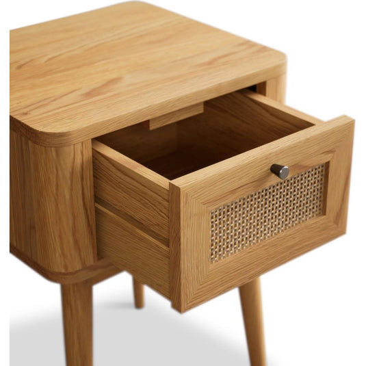 Oak Rattan Bedside Table Bedside Tables Oak Rattan