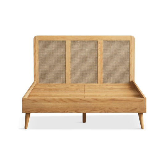 Oak Rattan Double Bed Beds Oak Rattan