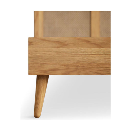 Oak Rattan Double Bed Beds Oak Rattan