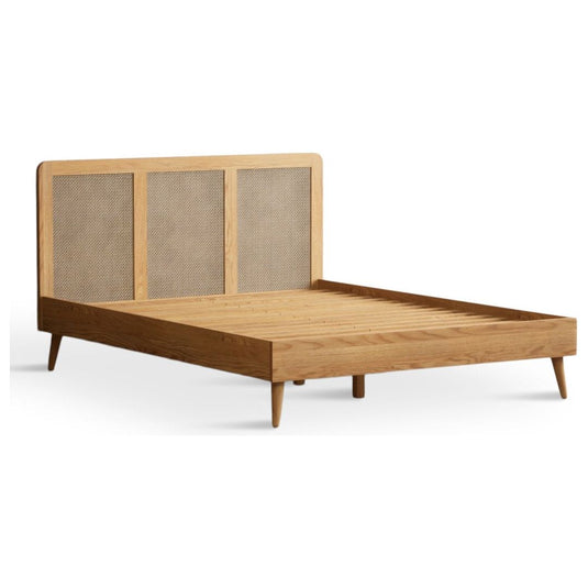 Oak Rattan King Size Bed Beds Oak Rattan