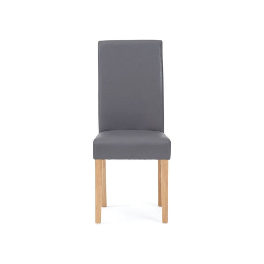 Ola Grey Faux Leather Dining Chairs (Pair) Dining Chair Ola
