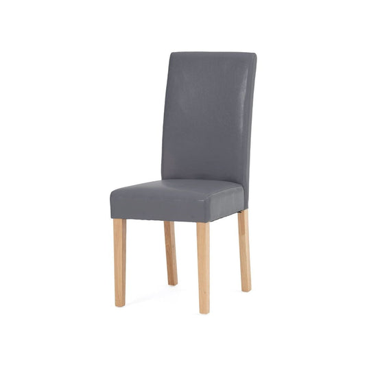 Ola Grey Faux Leather Dining Chairs (Pair) Dining Chair Ola