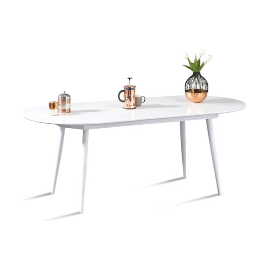Extending Ravenna White High Gloss Dining Table