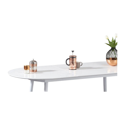 Extending Ravenna White High Gloss Dining Table