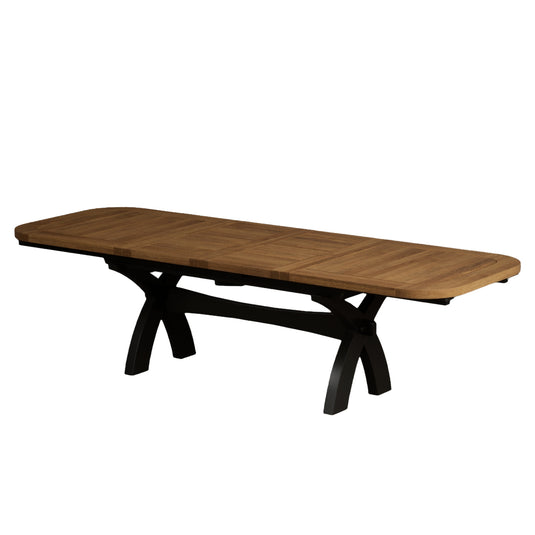 Extending Stoneleigh 180cm Oak and Black Painted Dining Table