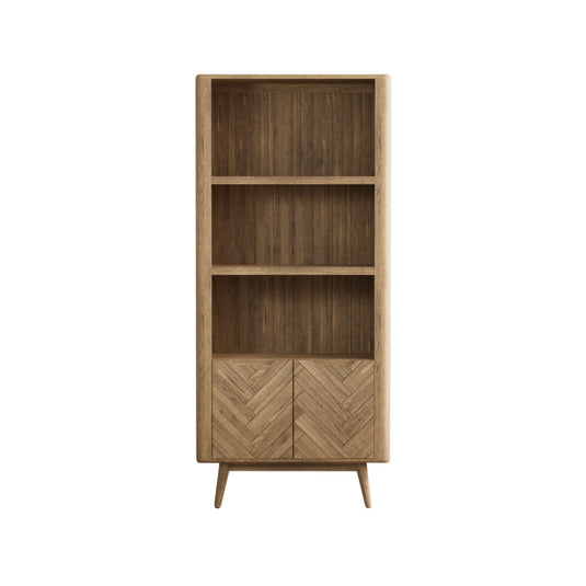 Carson Solid Oak Tall Bookcase with Cupboard