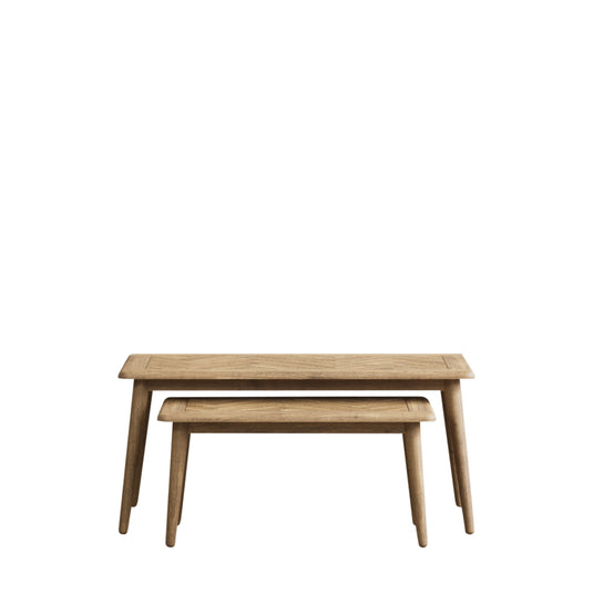 Carson Solid Oak Compact Nesting Coffee Tables
