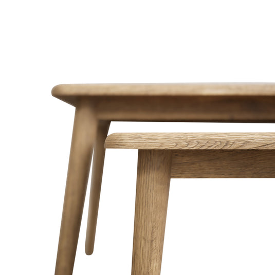 Carson Solid Oak Compact Nesting Coffee Tables