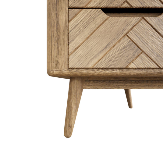 Carson Solid Oak 5 Drawer Tallboy Chest