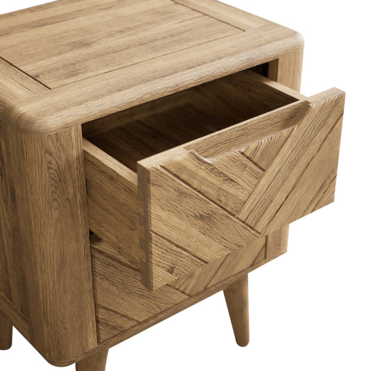 Carson Solid Oak 2 Drawer Bedside Chest
