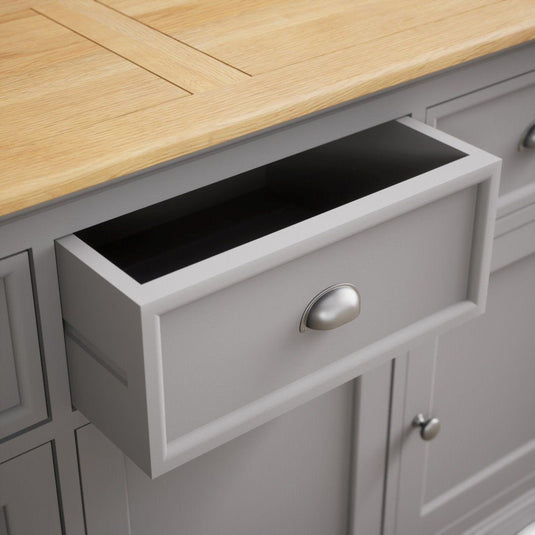Bridstow Oak and Light Grey Painted Large Sideboard Sideboards Bridstow
