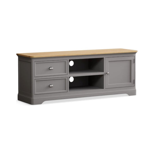 Bridstow Oak and Light Grey Painted Super Wide TV Cabinet Occasionals Bridstow