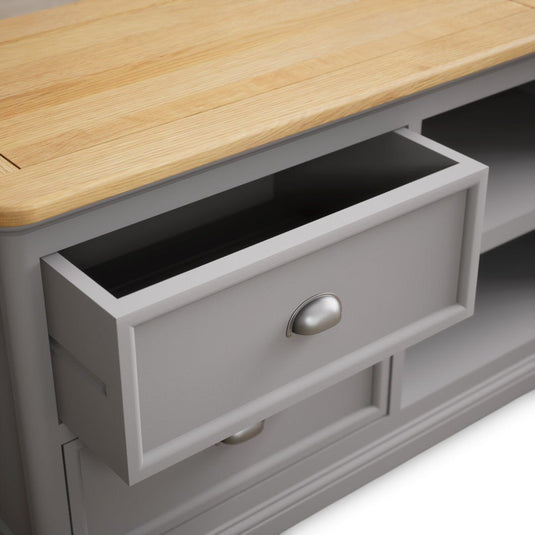 Bridstow Oak and Light Grey Painted Super Wide TV Cabinet Occasionals Bridstow