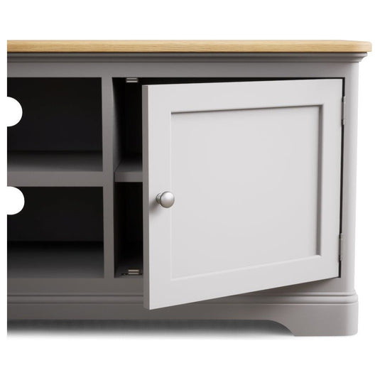 Bridstow Oak and Light Grey Painted Super Wide TV Cabinet Occasionals Bridstow