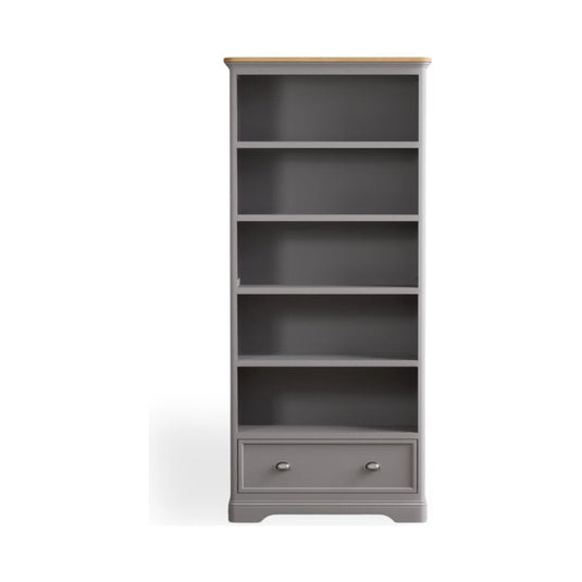 Bridstow Oak and Light Grey Painted Tall Bookcase Storage Bridstow