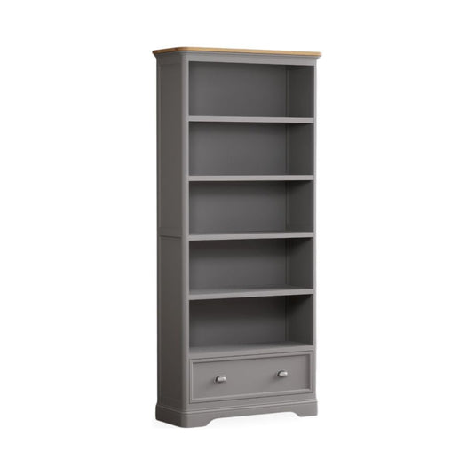 Bridstow Oak and Light Grey Painted Tall Bookcase Storage Bridstow