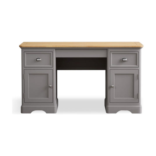 Bridstow Oak and Light Grey Painted Computer Desk Storage Bridstow