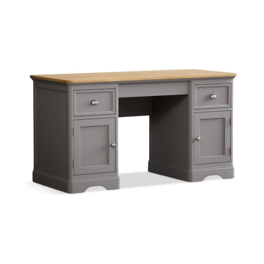 Bridstow Oak and Light Grey Painted Computer Desk Storage Bridstow